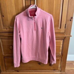 Vineyard Vines Light Pink Quarter-Zip Sweater